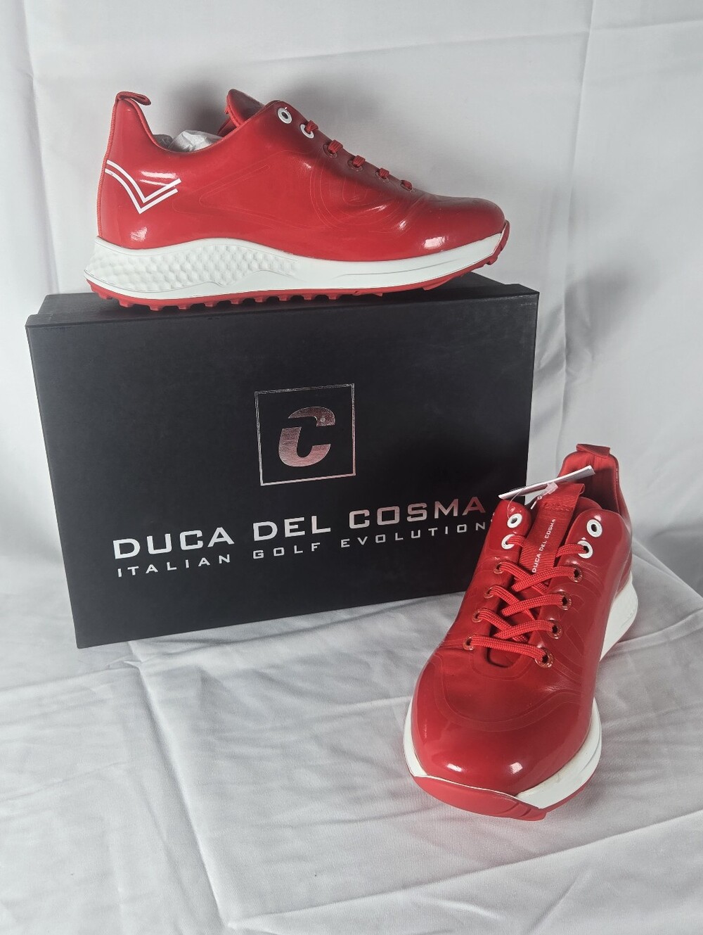 NWT Duca Del Cosma "Wildcat" Waterproof Golf Shoes – Red (Size US 8.5 / EU 39)